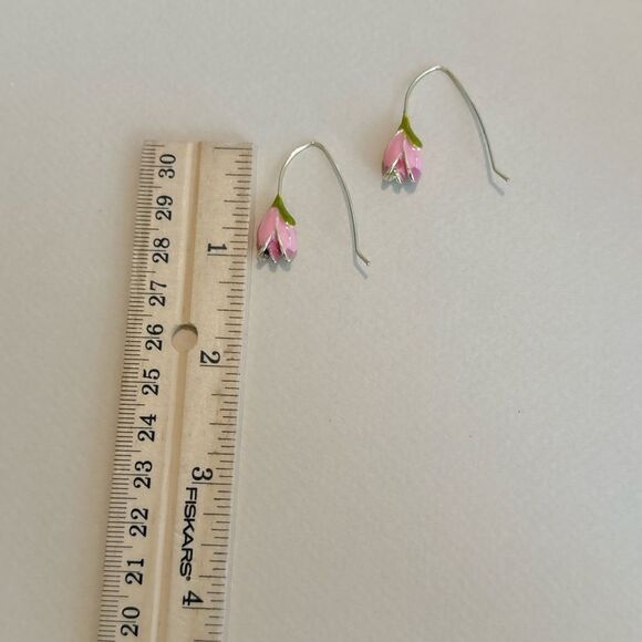 Flower drop earrings M862 - Picture 3 of 4